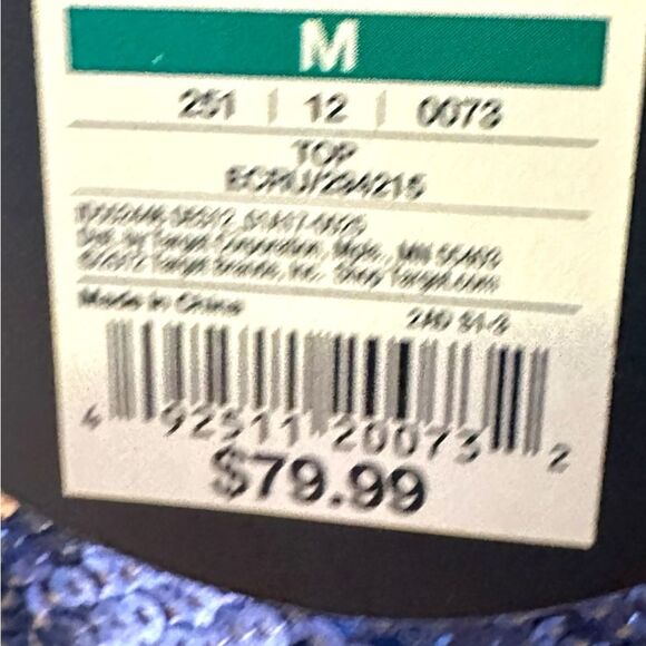 Tracy Reese for Neiman Marcus Target Brown Blue Sequin Lined Sleeveless Top Sz M - Picture 8 of 9